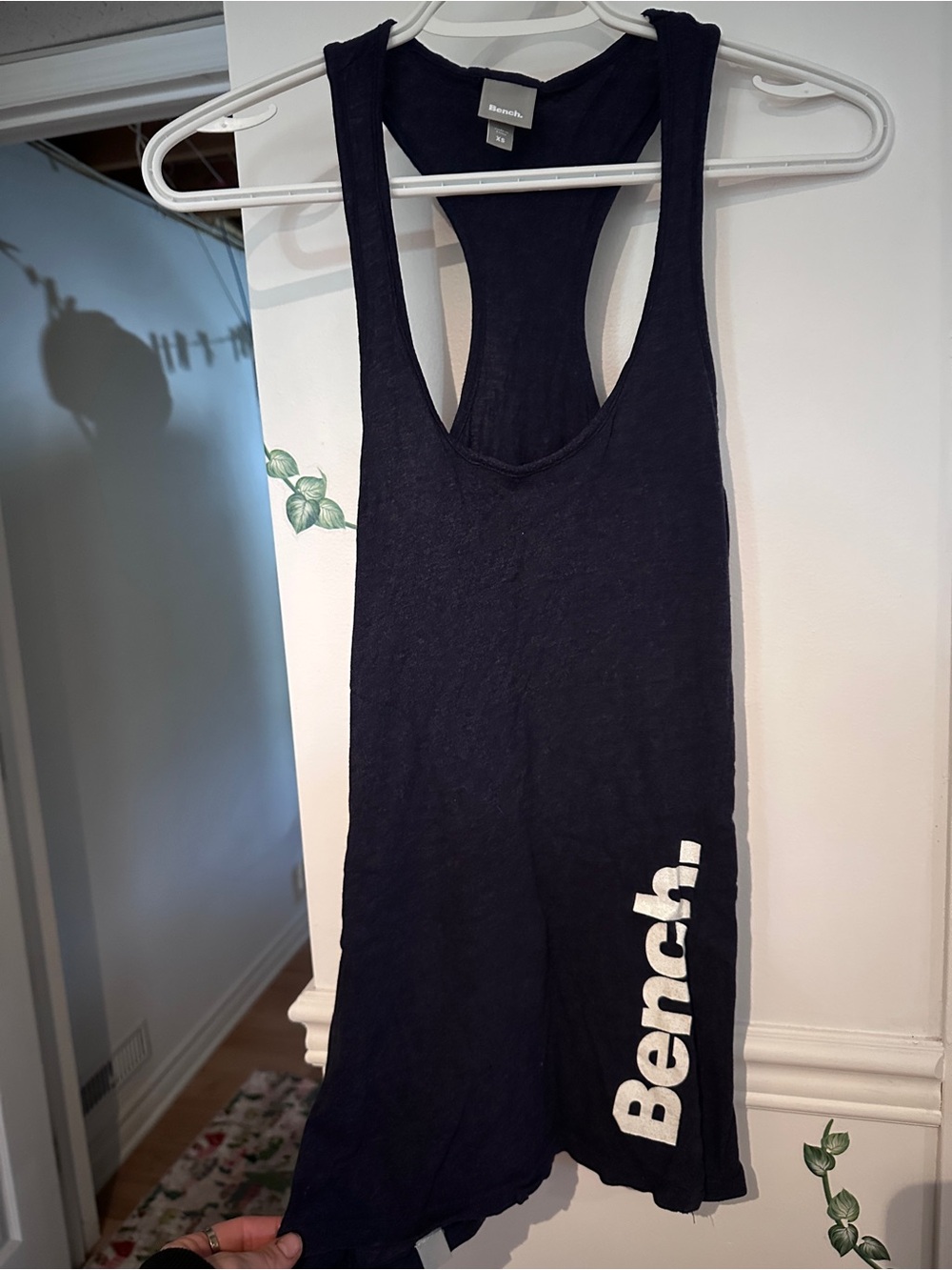 Bench Navy Racerback Tank with White Logo